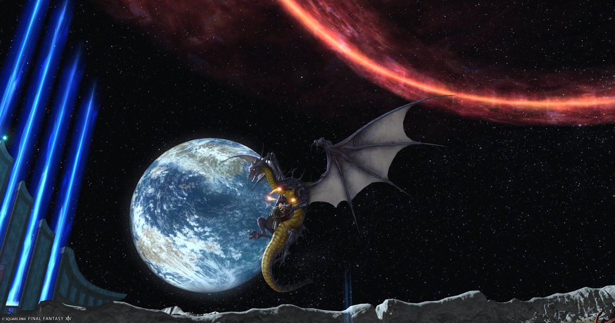 ff14_eclair's tweet photo. 曉月編のマウントを受け取ることが出来ました！🐲
神々しいお姿で😊 https://t.co/O70dBAXRAm