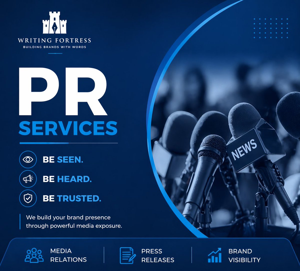 WritingFort2025's tweet image. Be seen. Be heard. Be trusted.

PR isn’t optional anymore it’s your brand’s voice in the market.

#PR #PublicRelations #Branding #Marketing