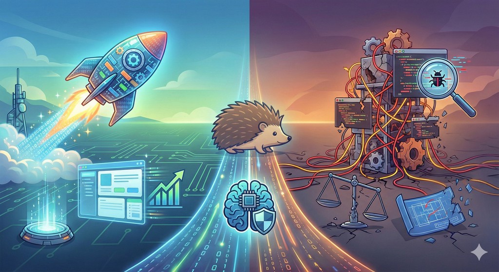 DenoiseDigital's tweet image. AI is a "Velocity Multiplier" but also a "Bug Multiplier." It amplifies your dysfunction just as fast as your output. Handle with care. ✖️

Read more 👉 lttr.ai/AniTb

#Programming #SoftwareEngineering #SoftwareDevelopment