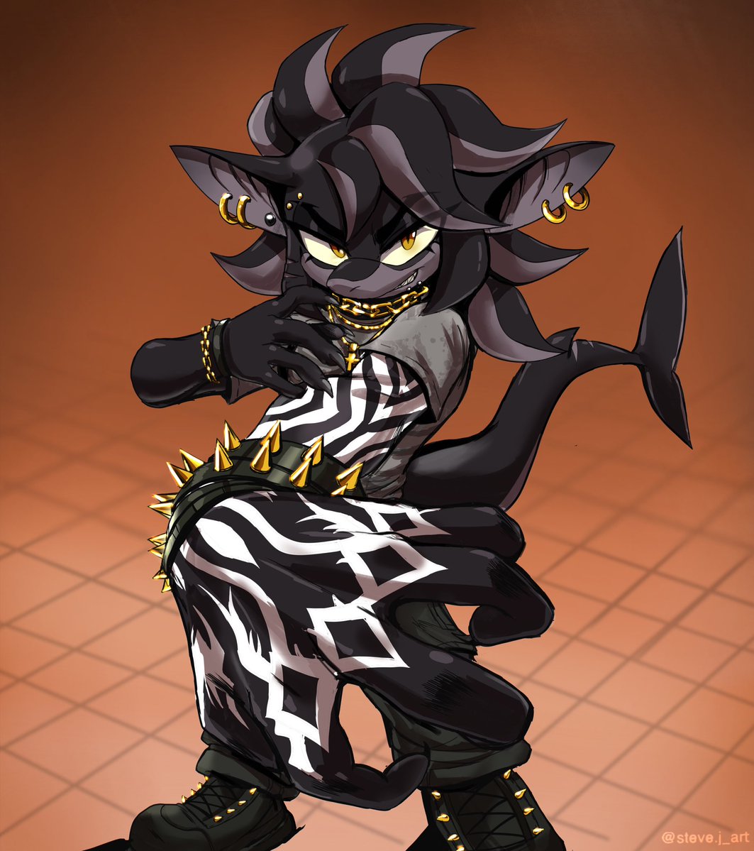 Synth 🦈 💥 a comm I did for <a href="/syntheticzone/">Synthetic (Comms closed)</a> of his oc, this one was pretty fun to do.