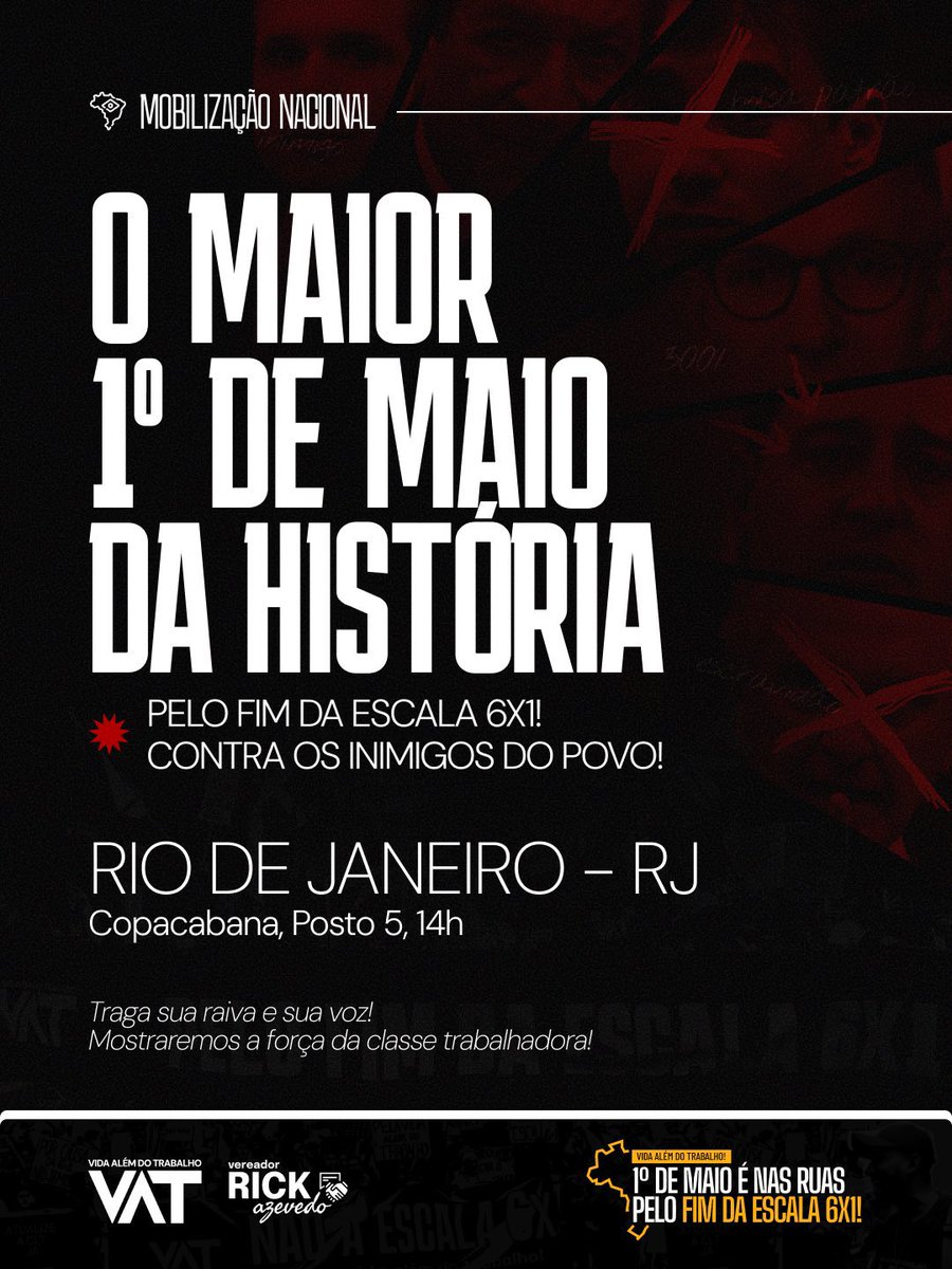 🚨ESPALHE URGENTE: Hugo Motta e Nikolas Ferreira anunciam que o Fim da Escala 6X1 deve ser efetivamente votado em 2031, daqui a 6 anos!

📰🇧🇷Em razão dessa articulação política nefasta, as militâncias do <a href="/psol50/">PSOL 50</a> (<a href="/rickazzevedo/">Rick Azevedo</a>) e <a href="/ptbrasil/">PT Brasil</a> já estão convocando MANIFESTAÇÕES CONTRA