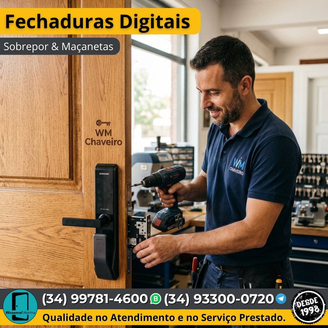 wmchaveiro's tweet photo. Instalar fechadura digital exige precisão! 🔐 Um erro no alinhamento acaba com as pilhas e força o motor. Garanta o funcionamento perfeito e a segurança da sua tecnologia com uma instalação profissional. 

📲 Orçamentos: (34) 99781-4600

#FechaduraDigital  #Segurança #Uberlândia https://t.co/t6vojInYXS