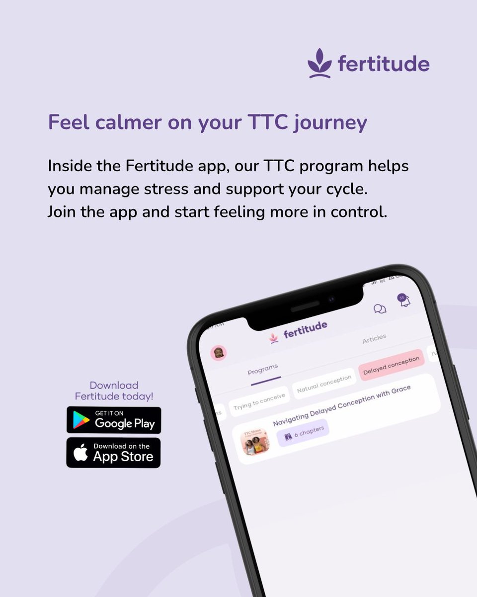 fertitude's tweet photo. Trying to conceive can feel overwhelming and sometimes, stress plays a role too.

Small steps to care for your mind and body can make a difference. If you’re trying to conceive, please be gentle with yourself 💜

#fertitude   #reproductivehealth https://t.co/KAg8ncRLH6