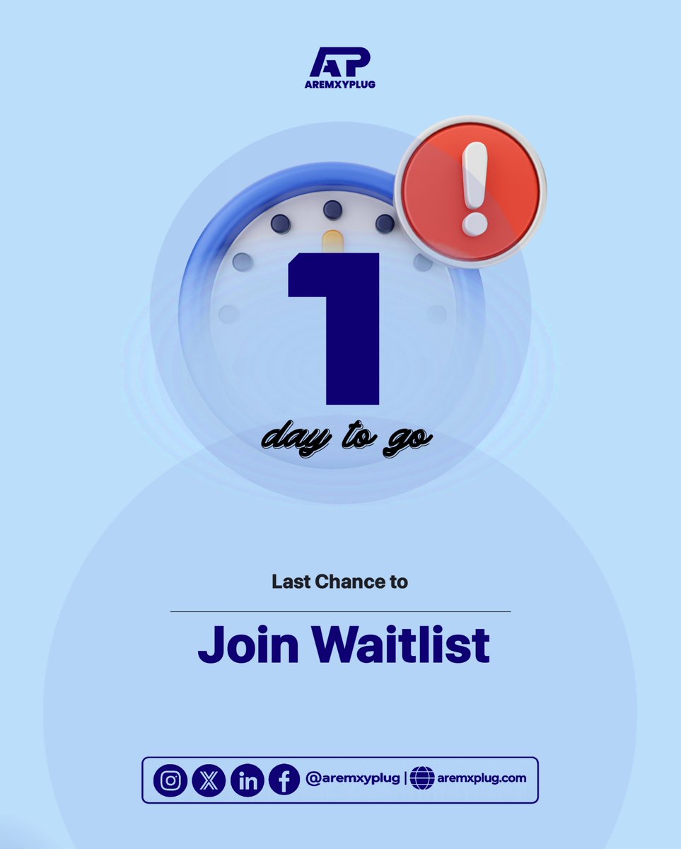 aremxyplugs's tweet image. 🚨 ACCESS OPENS TOMORROW

The testing phase starts in less than 24 hours.

Only users already on the waitlist will be given access.

No late entry.
No exceptions.

If you’re not on the list, you miss the rewards.

🔗 aremxyplug.com

#AremxyPlug #TestEarnGrow #BetaTesting
