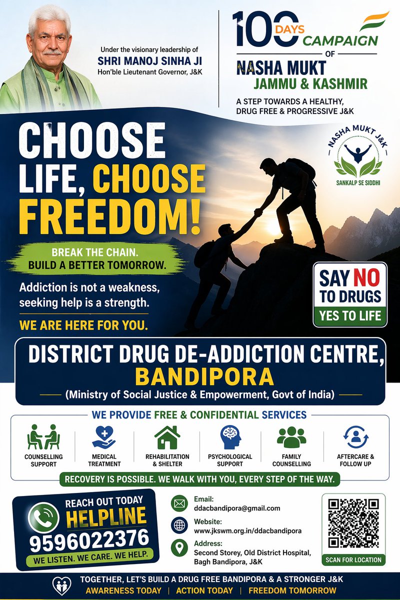 District Drug De-Addiction Centre, DDAC Bandipora tweet media