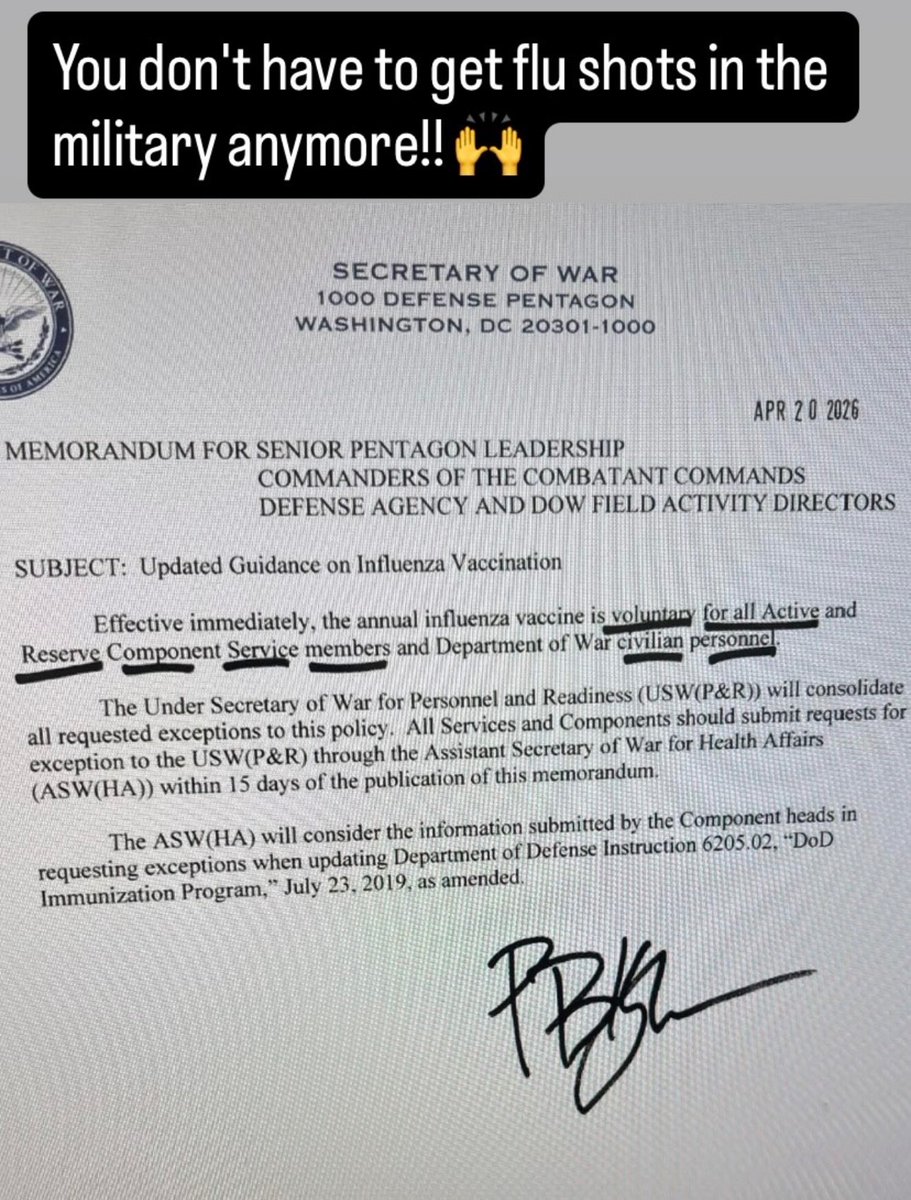 action_rebel's tweet photo. Slowly but surely the military is coming to their senses. Those flu shots don’t do a thing! They actually learned lessons from those useless covid shots 🤣 https://t.co/qKEA5AX5jT