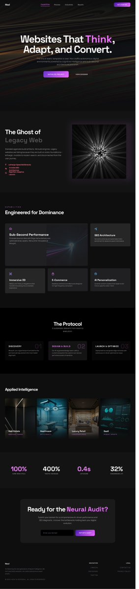 fariyazehra99's tweet image. just redesigned Hovl from scratch 🖤
not a refresh. a full rethink.
dark aesthetic, sub-second speed, AI personalization, immersive 3D — every pixel had a reason.
websites should think, adapt, and convert. this one does.
#WebDesign #UIDesign #Redesign