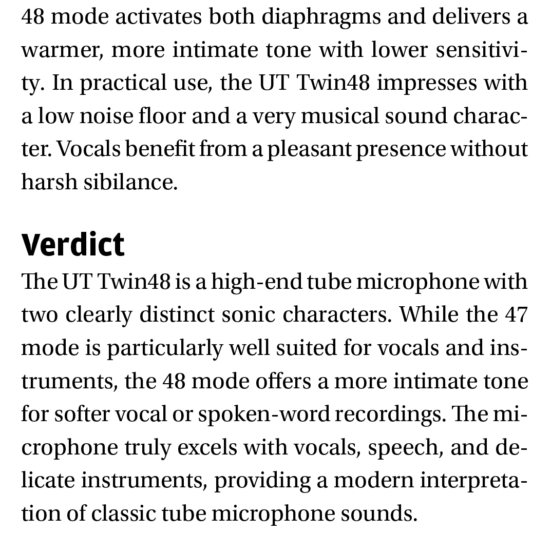 RAD_Dist's tweet image. The UT Twin48 just got a glowing review in the latest issue of Beat! 

Subscribe to @BeatMagazin! 

#audioproduction #musicproduction #recordingstudio #microphone