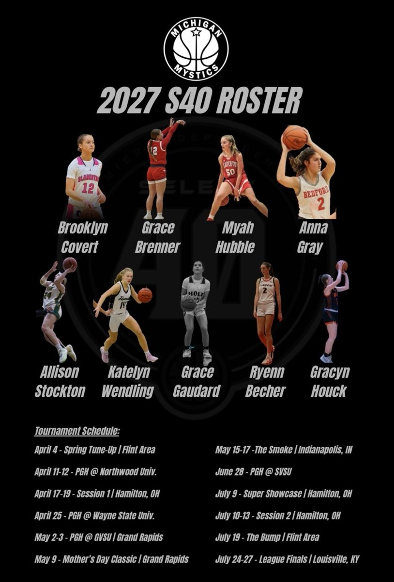 2027MysticsS40's tweet photo. Michigan Mystics S40 2027
Season Schedule April-July 2026! https://t.co/p4n8JO70oW