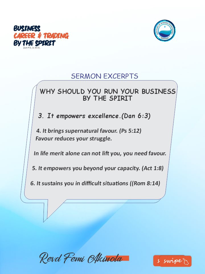SowimOfficial's tweet image. Sermon notes from our Sunday Service.

Don’t miss Breakthrough Service tomorrow by 7am.

Watch the full sermon on YouTube: RevdFemiAkinolaTV

#SOWIM #RevdFemiAkinola #SermonNotes