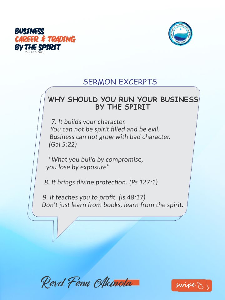SowimOfficial's tweet image. Sermon notes from our Sunday Service.

Don’t miss Breakthrough Service tomorrow by 7am.

Watch the full sermon on YouTube: RevdFemiAkinolaTV

#SOWIM #RevdFemiAkinola #SermonNotes