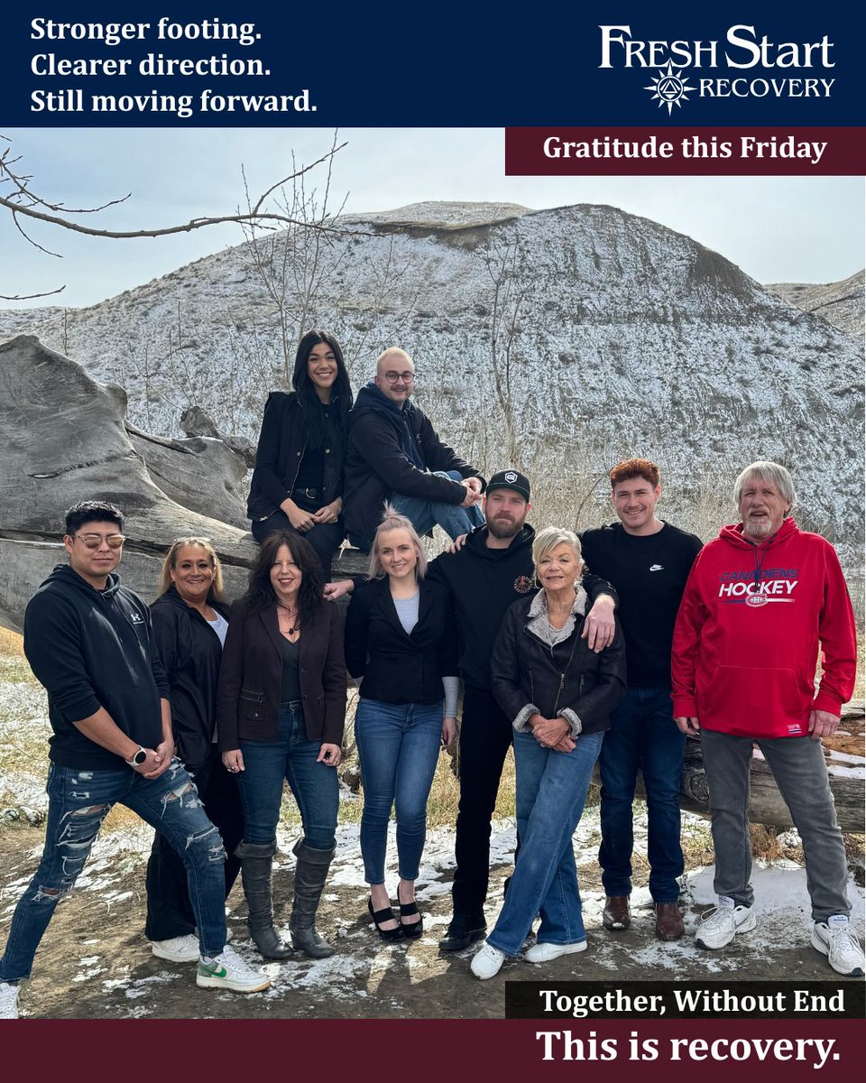 FreshStartRC's tweet photo. Join us on Friday at 1:15 PM to gather in Lethbridge for Gratitude.

If you’re in Calgary, join virtually or gather with the community there.
Email Rene@freshstartrecovery.ca for the link. https://t.co/sNJztmgL6u