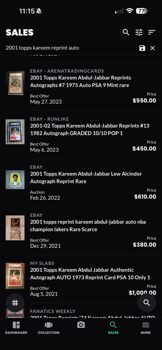 Bases_Loaded_3's tweet photo. @jalapenobooty5 @CardPurchaser @WeTheHobby @sportscards Last one of yours sold in 2021. Attached another screenshot of recent sales of other versions. https://t.co/jgmvikFWZw