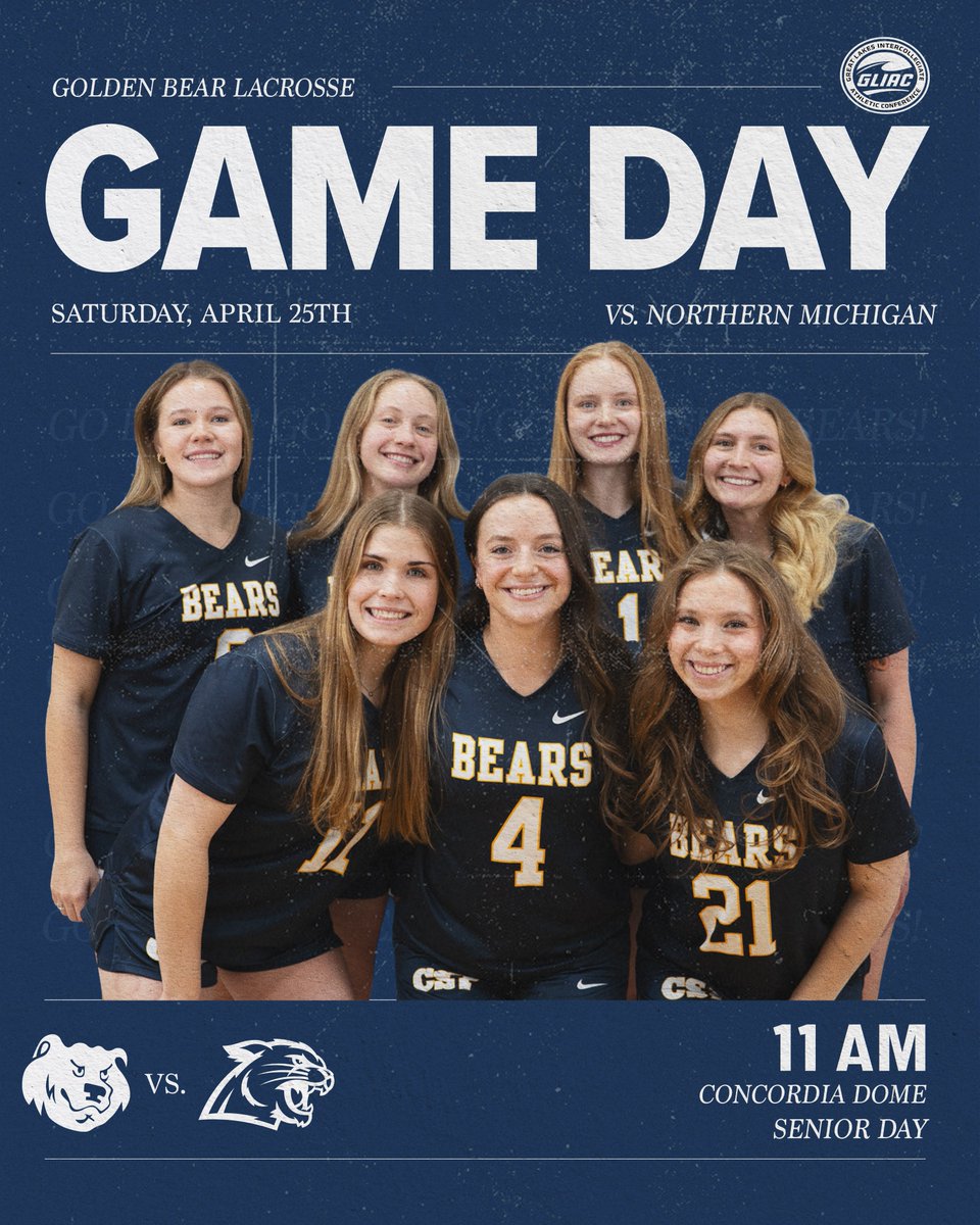 CSPBears's tweet photo. Defending the Den one last time 🏠😤
Come celebrate our @CSPBearsLAX seniors today at 11 AM as they take on Northern Michigan! 🐻💙💛
Tune in here! 👇
🎟️: https://t.co/fjgHOxboVq
📺: https://t.co/yBYlgec7j4 ($)
📊: https://t.co/m6Oe4bP3yz
#LetsGoBears #BeGolden #GB4L https://t.co/KyOPN2BWrP