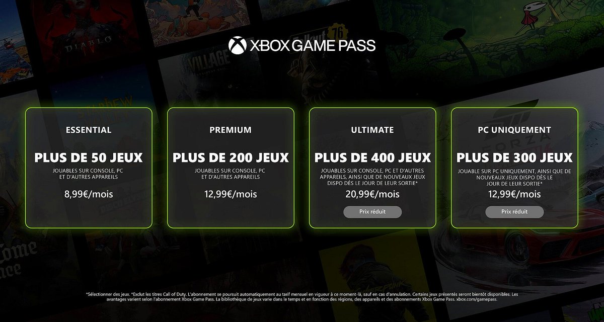 M4nd0TheReal0ne's tweet image. Breaking News #Xbox 🚨 

Les prix du #XboxGamePass Ultimate et Game PC baissent dès aujourd'hui ! 🔥 

Le Xbox Game Pass Ultimate passe de 27 € a 21 € avec les mêmes avantages à la différence que les prochains jeux #CallOfDuty ne sortiront plus day one ,il sortiront 1 an après