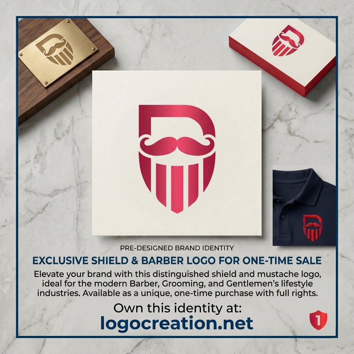 LogoCreationNet's tweet image. This exclusive shield &amp;amp; barber logo is designed to make your business stand out with style, confidence, and professionalism. One-time sale — only one owner.

Don’t miss the chance to own a unique brand identity.
#BarberLogo #ExclusiveDesign #BusinessGrowth #PremiumBrand