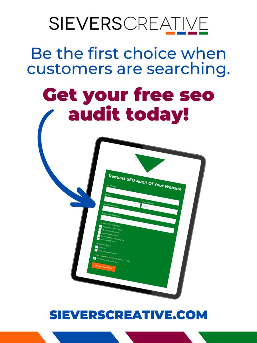 sieverscreative's tweet image. 🚀 FREE SEO website audit! Curious about your site's performance? 🔍 Get your free SEO audit today &amp;amp; discover how to rank higher and attract more clicks! 🔗 bit.ly/46wxbnI 

#SieversCreative #FreeSEOAudit #Marketing #SEOCheck #WebsiteGoals
