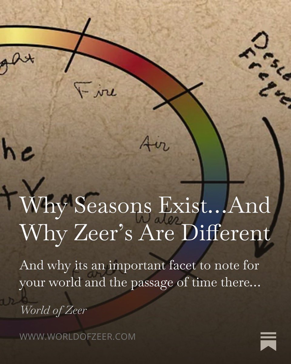 open.substack.com/pub/worldofzee…

New article posted to Substack. About why we have season, and why this matters in fantasy worldbuilding.

If you like nerdiness, this is your jam.

#sexynerd #fantasywriter #queerwriter #worldbuilding