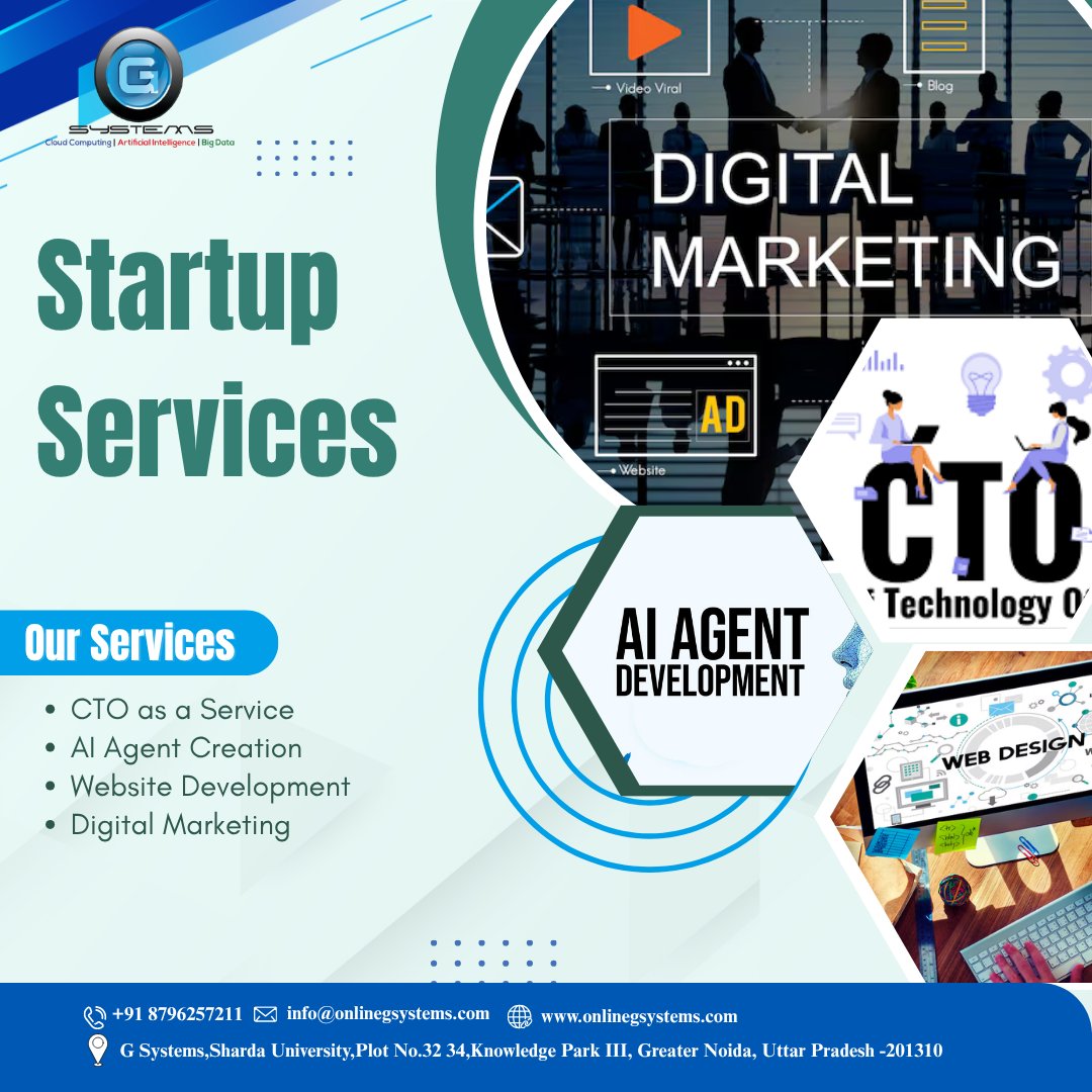 gsystems2011's tweet photo. Grow your startup with expert solutions!

✅ CTO as a Service
✅ AI Agent Creation
✅ Website Development
✅ Digital Marketing

Launch smarter with G Systems.
🌐 https://t.co/Bxk6rX2uwX

#Startup #AI #CTO #WebDevelopment #DigitalMarketing https://t.co/KhXX5WulzP