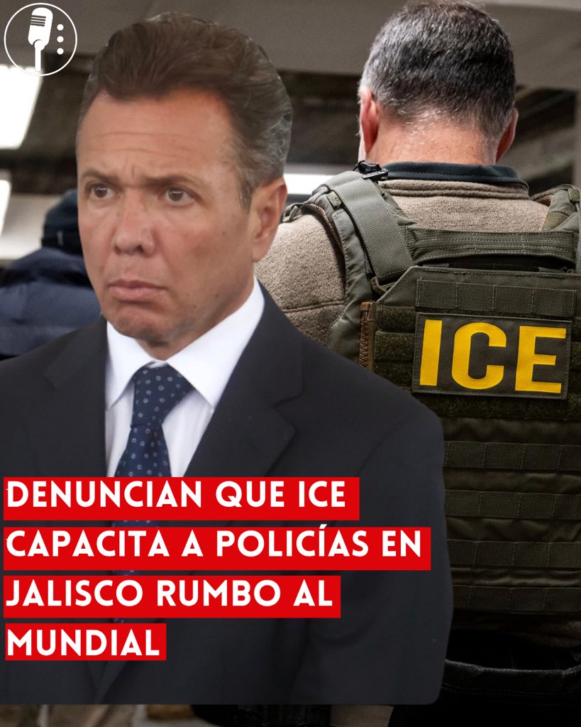 🚨 OJO: DENUNCIAN QUE ICE CAPACITA A POLICÍAS EN JALISCO RUMBO AL MUNDIAL

La diputada de Morena, Mery Pozos, acusó la presunta participación de agentes del ICE (Servicio de Inmigración y Control de Aduanas de Estados Unidos) en la capacitación de corporaciones policiales de