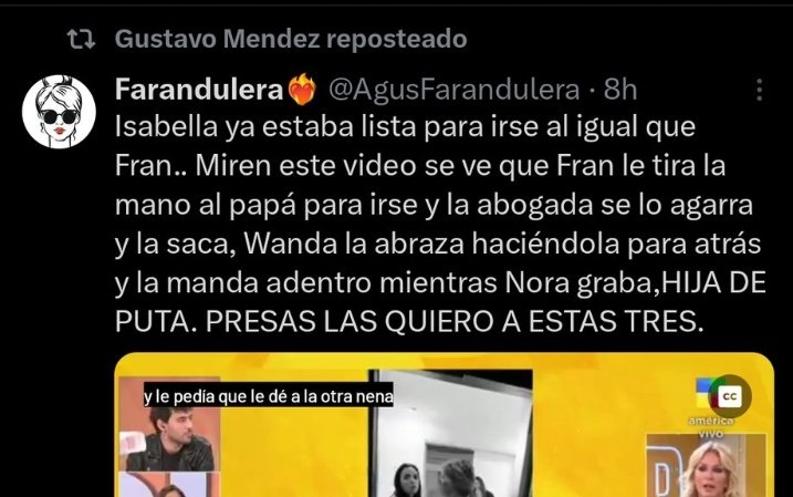<a href="/gusta_mendez/">Gustavo Mendez</a> Aquí , refiriendote a las niñas de Wanda dejando entrever cosas morbosas , que solo sale de gente como tú  morboso y con menores que  es más delicado delicado