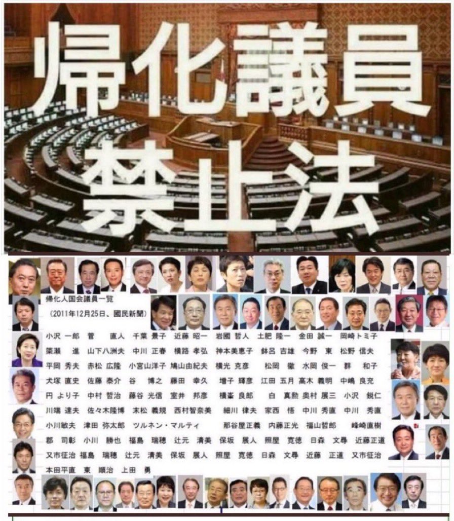 DiamonT194244's tweet photo. 議員だけじゃダメ
行政の職員
司法の内部
国の運営に関わる全ての職種に
国籍条項及び
議員については禁止法を✊✨✨✨ https://t.co/X1kphGEhwb