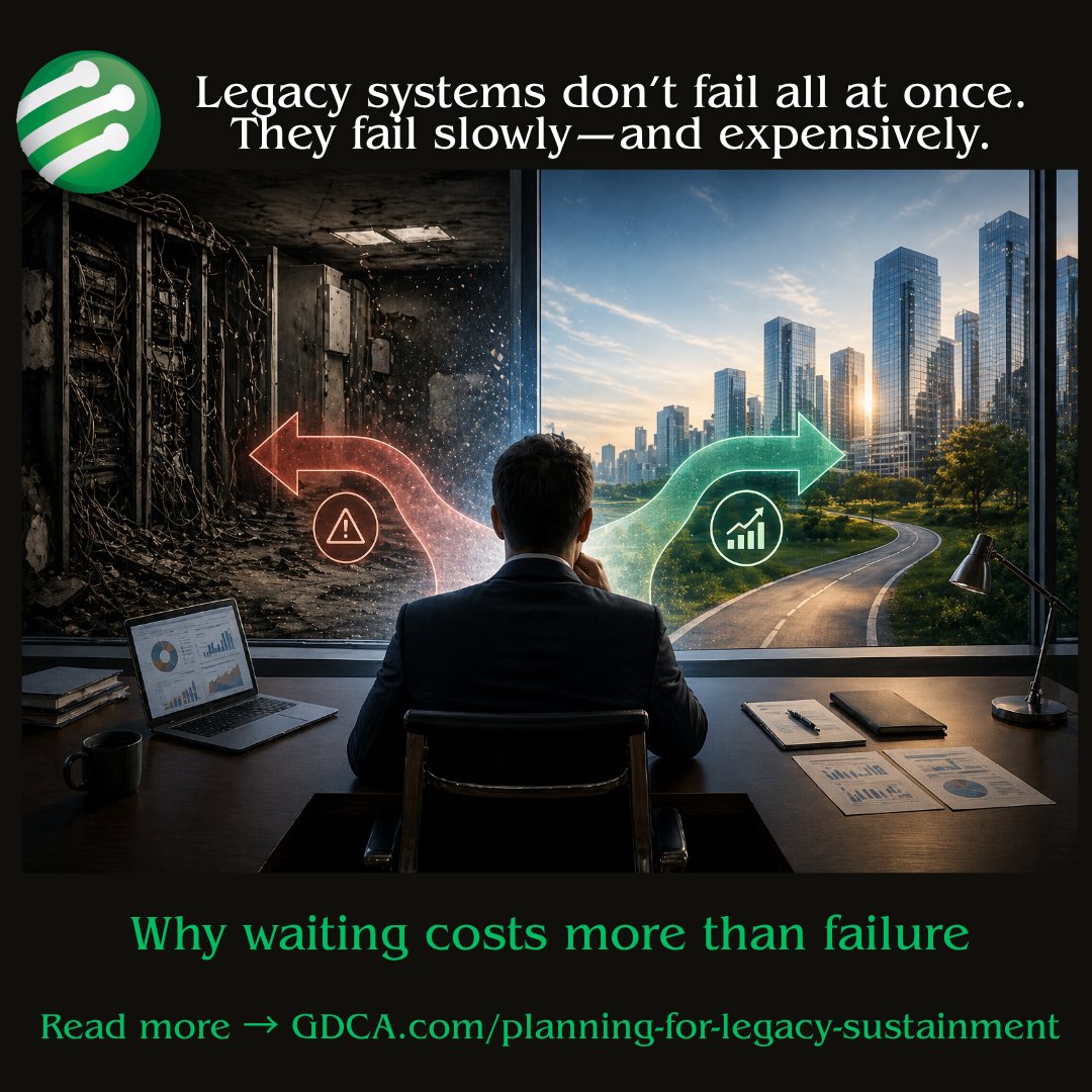 GDCAinc's tweet image. Legacy systems don’t fail all at once.
They fail slowly—and expensively.

If you’re reacting, you’re already paying for it.
Read more: gdca.com/planning-for-l…

#LegacySystems #SupplyChainRisk #EngineeringLeadership #OperationalExcellence #AerospaceDefense