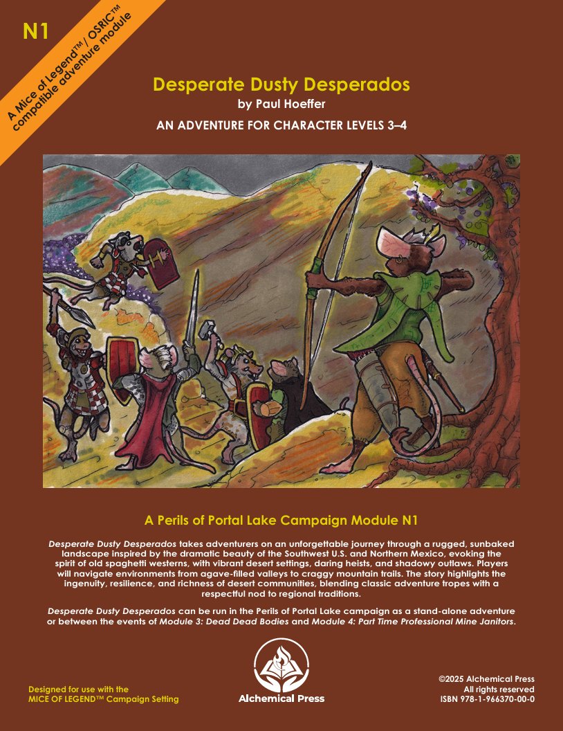 miceoflegend's tweet photo. Thanks to the late pledges that helped us cross the 400% mark for funding our #kickstarter - we can't thank you enough!

This funding goal allows us to convert OSR module N1: Desperate Dusty Desperados to #Shadowdark RPG.  

Go you! 🐭⚔️ and tysm!

@arcanelibrary 
#osr #dnd https://t.co/2Wu3JnC2Jy