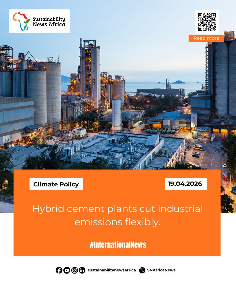SNAfricaNews's tweet image. Hybrid cement plants blend electric and fossil heat to flexibly reduce industrial emissions.

READ MORE: sustainabilitynewsafrica.com/stories/hybrid…

#Cement #Electrification #HeavyIndustry #Emissions #CleanTechnology #SNA