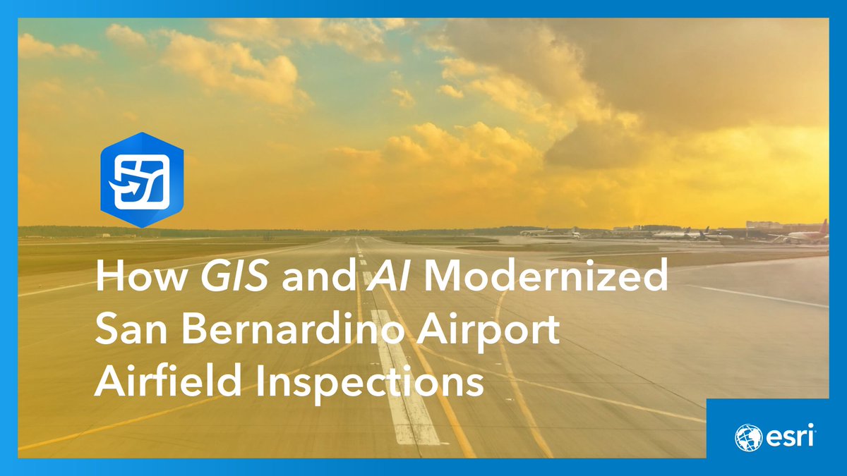 San Bernardino International Airport manages 1,300+ acres of infrastructure, requiring continuous inspection and maintenance. Tools like #ArcGIS #FieldMaps help crews act faster and provides situation awareness for prioritization and planning ahead. ow.ly/eZiP50YNaGy