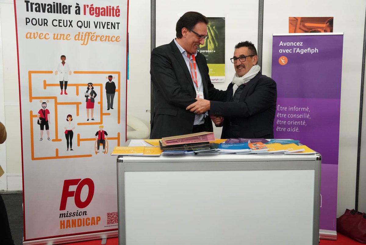 force_ouvriere's tweet image. @SouillotFo a signé lors du #CongresFO à Dijon la convention cadre avec l'Agefiph. Pour FO le #handicap est un sujet à chaque instant, porté avec FOrce et conviction !
