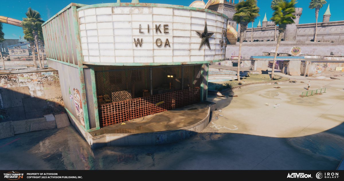 KimuTheArtist's tweet photo. Part 1, A big one! Had the honor to work on set dressing, making custom assets and materials for many of these maps in Tony Hawk's Pro Skater 3+4 - Waterpark - London - Kona.

As this was a team effort, I have more pictures and a full list of credits on my Artstation below. vvv https://t.co/n46MCZ2lve
