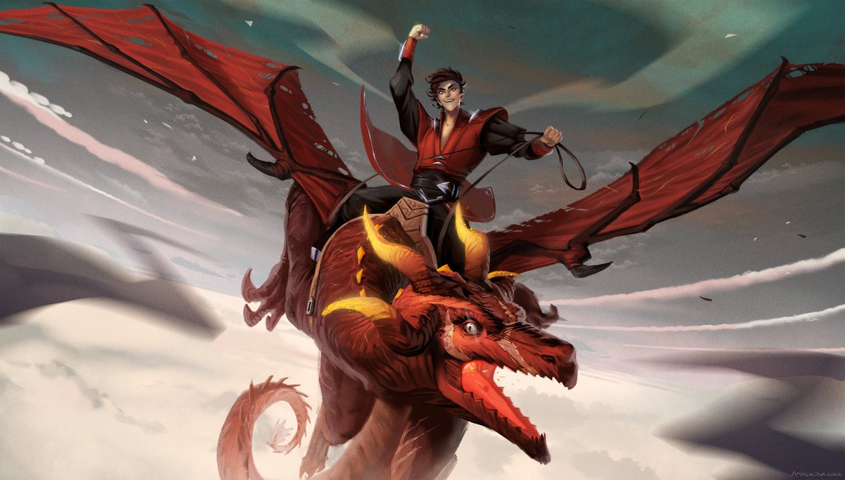 Anna__Malkova's tweet photo. // the flight smp spoilers

#TheFlightSMP
locked in so hard today I drew the whole 4k wallpaper of Pyro flying on his cool ass drake to throw some hands with ghasts. It's unreal we get custom skins for both players and dragons in this house! https://t.co/FEfitKDIyO