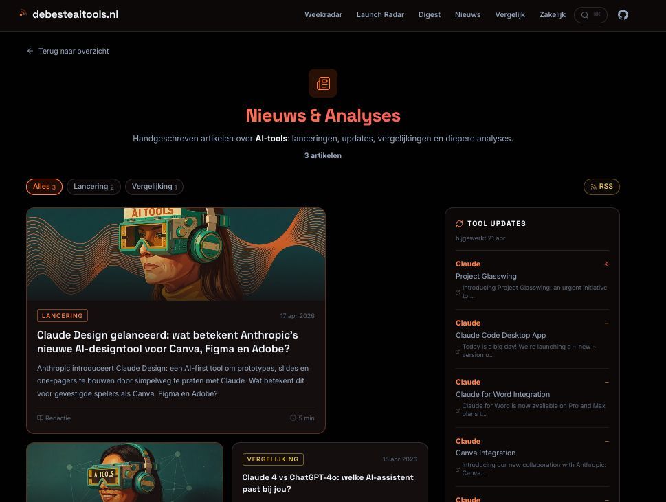 AInieuwsNL's tweet photo. We werken snoeihard aan ons nieuwe platform https://t.co/FGAumukoh5. 🚀
Alle feedback is welkom! Wat zou jij graag willen zien?
– Praktische use-cases voor jouw functie
– Meer vergelijkingen tussen AI-tools
– Duidelijke routes naar de beste tool voor jouw rol https://t.co/lf7IekHDFW