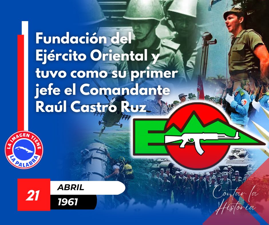 Este día del año 1961 nace el Ejército Oriental, cuyo primer jefe fue el entonces Comandante Raúl Castro Ruz.
#CubaEstáFirme 
#LatirAvileño