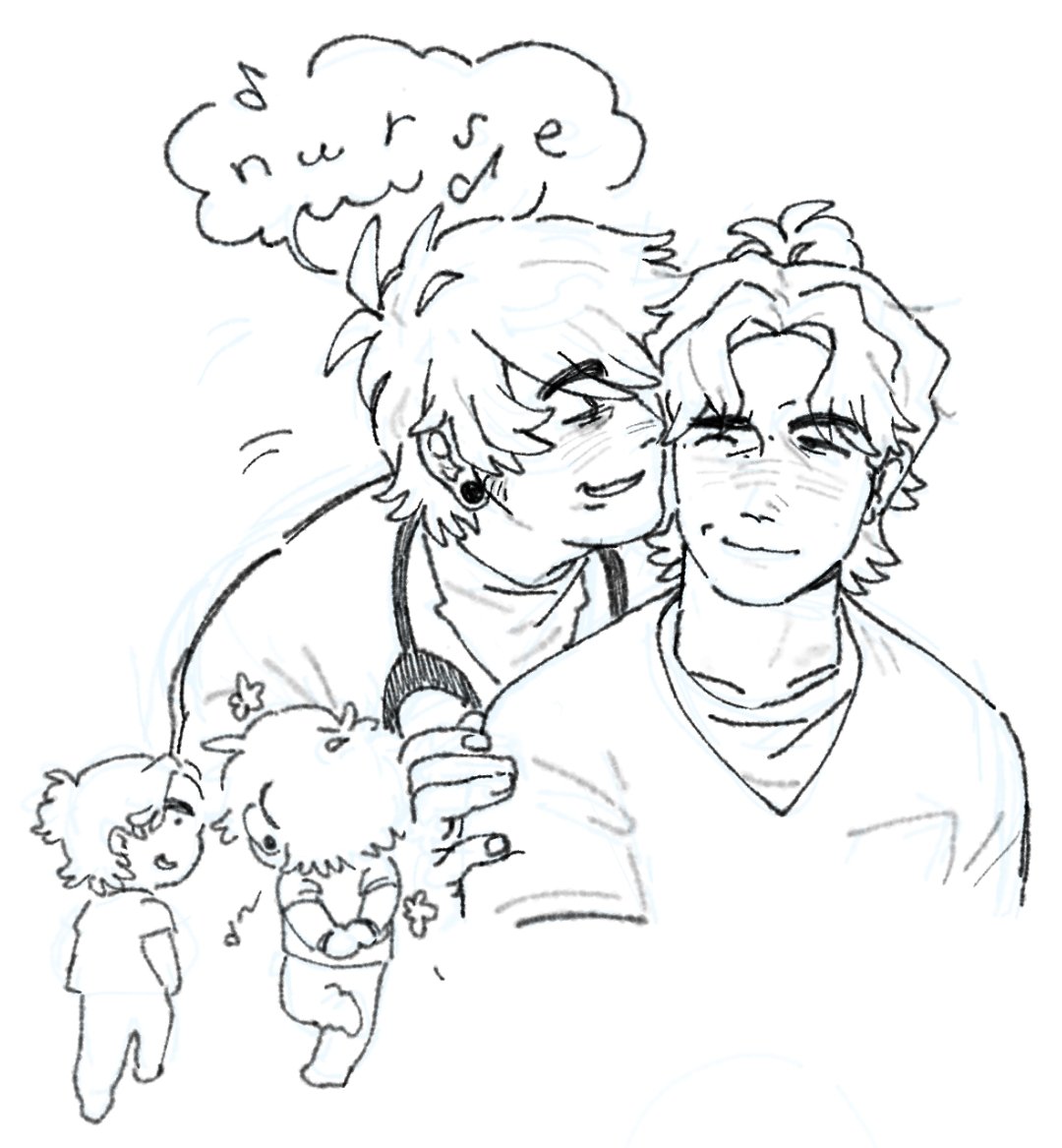 sg1900094's tweet image. Tried to draw it in a teasing way but it looks like they're about to violate some HR rules