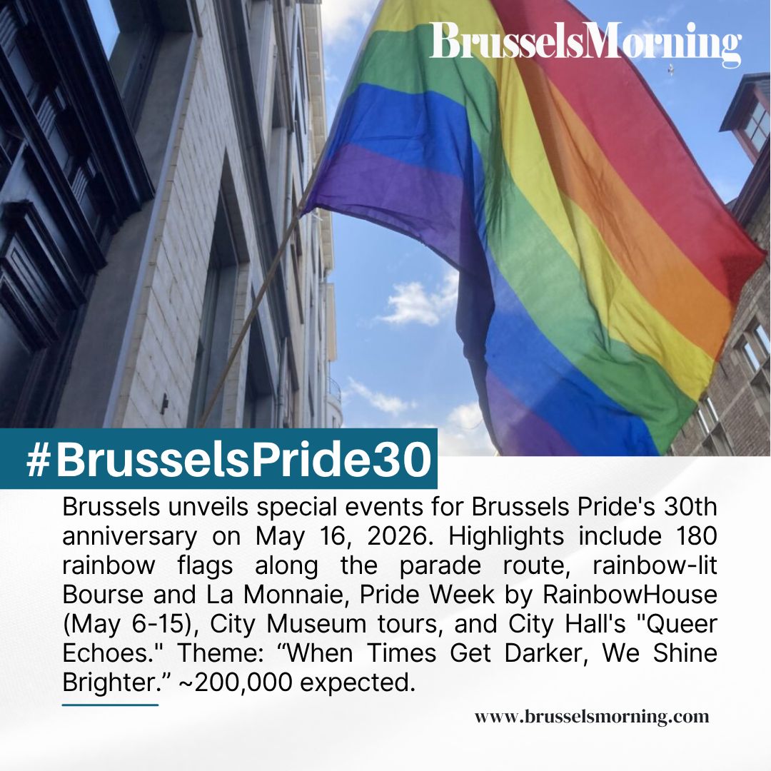 BrusselsMorning's tweet image. Brussels gears up for Pride 30 on May 16 with flags, lights, tours, and RainbowHouse Week amid anti-hate theme.

#BrusselsMorning #BrusselsPride #PrideMonth #LGBTQBrussels #RainbowBrussels

Read More: brusselsmorning.com