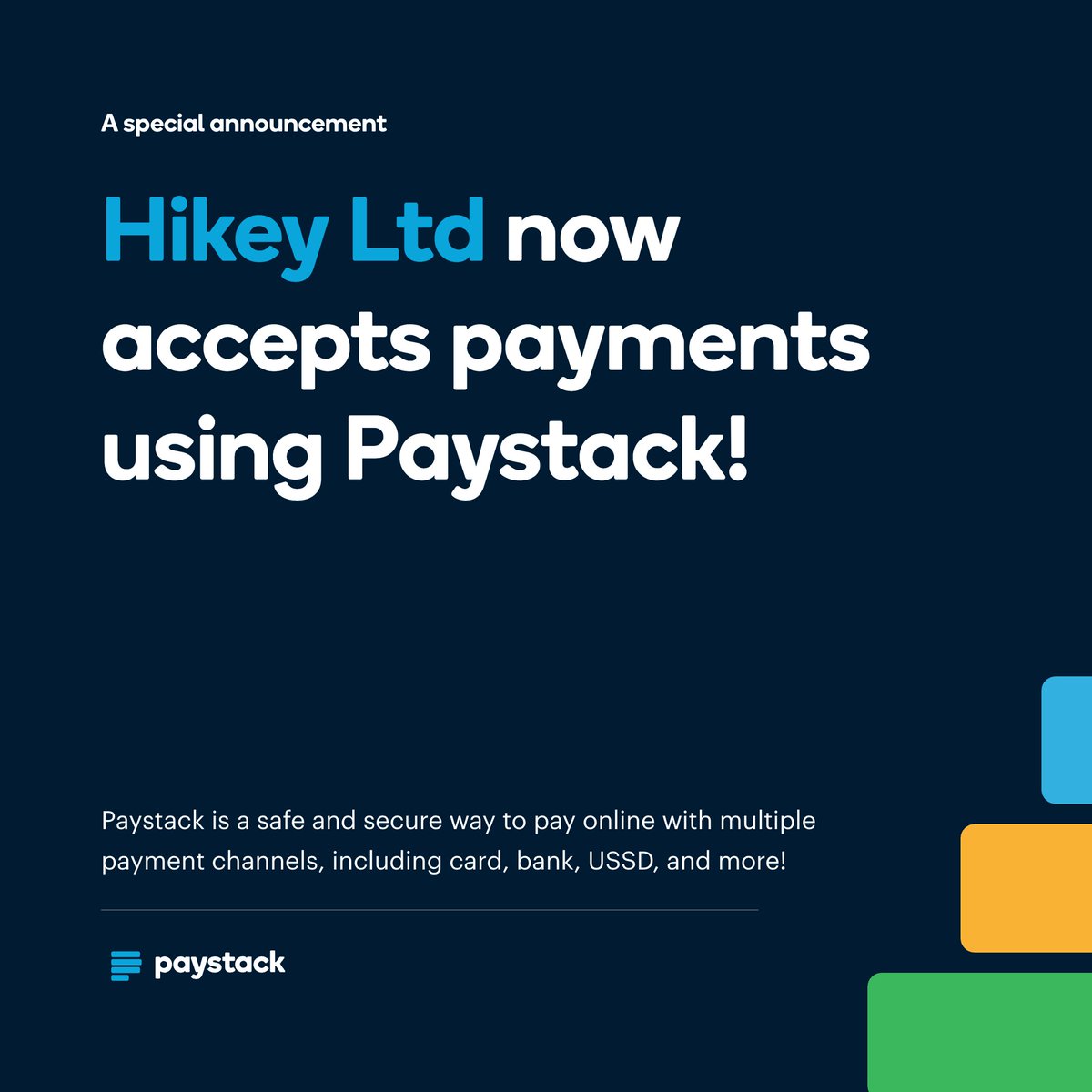 Hikey_Inc's tweet photo. Hikey Limited 🤝 @paystack 

Secure payments are officially live on all our platforms! Whether you're managing data or training the next generation, we've got your back.

Experience the difference today. 🌐

#DigitalTransformation #Fintech #Hikey #Paystack https://t.co/tBtb0K26Ks