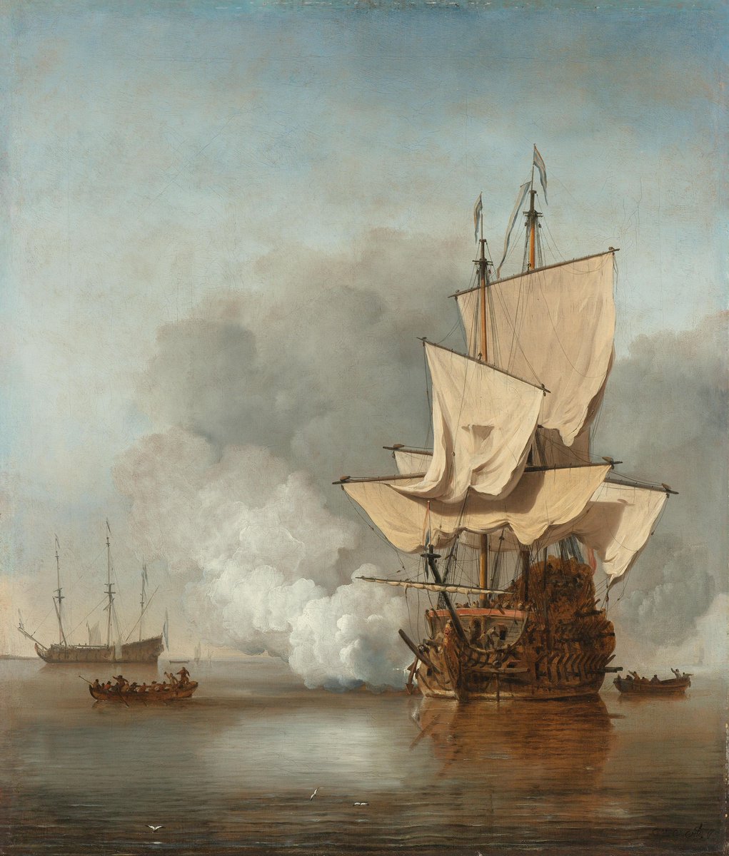 angelicaio81153's tweet image. Great Dutch masters 

The Cannon Shot , 1680 

Willem van de Velde the Younger ( 1633 - 1707 ) , Dutch master artist , painter who specialized in marine art . 
#artwork #oilpainting #marine #art