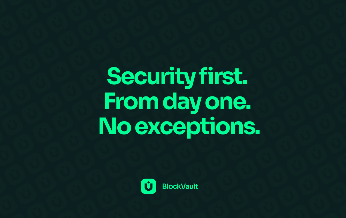 blockvaultapp's tweet image. We didn’t build and then secure. 
We secured and then built. 
#CryptoSecurity #DeFiSecurity #SelfCustody #SecureYourCrypto