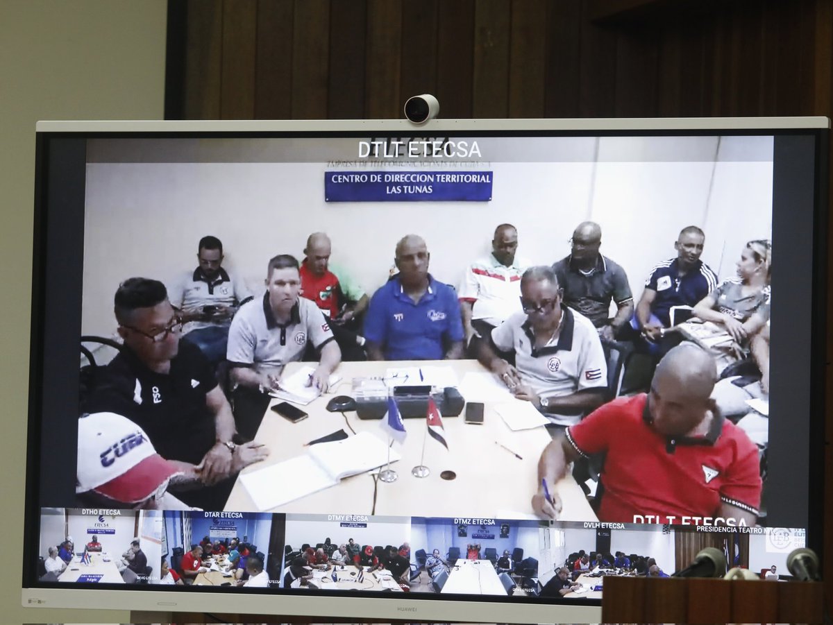 jit_digital's tweet photo. Postales de la ceremonia de la toma de refuerzos de IV Liga Élite del Beisbol Cubano realizada por vídeo conferencia.
#Cuba #DeporteCubano #Beisbol #BeisbolCubano #InderCuba65 #LEBC https://t.co/AvzeRVcWbM