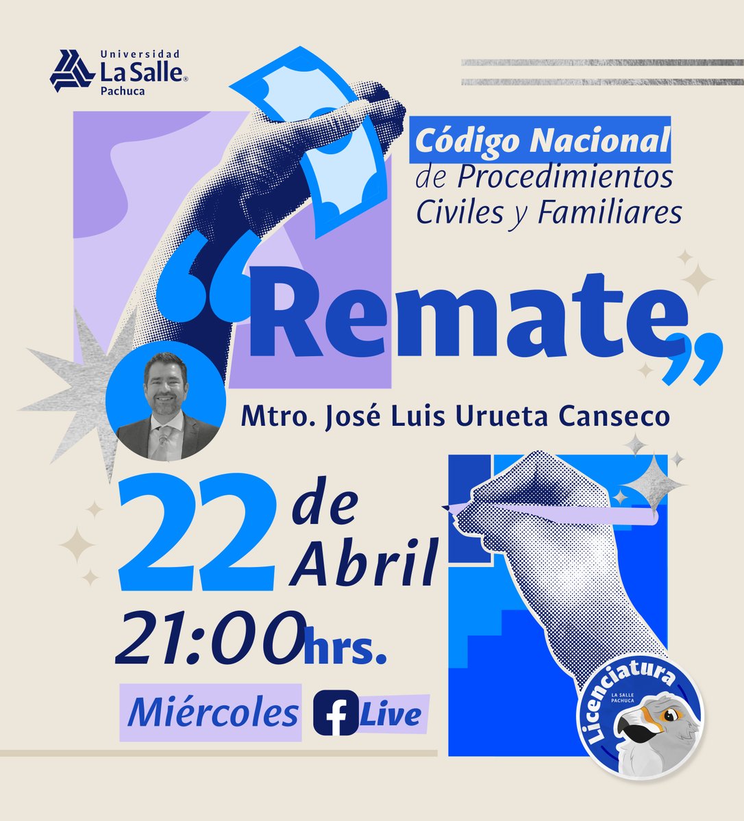 ¡Mañana tenemos Live! 🔴🦅🏛️

No te pierdas la charla con el Mtro. José Luis Urueta Canseco sobre el "Remate". 👨‍⚖️💸

✨ Miércoles 22 | 21:00 hrs. ¡Te esperamos!
#IndivisaManent #LaSallePachuca #HalcónDeCorazón