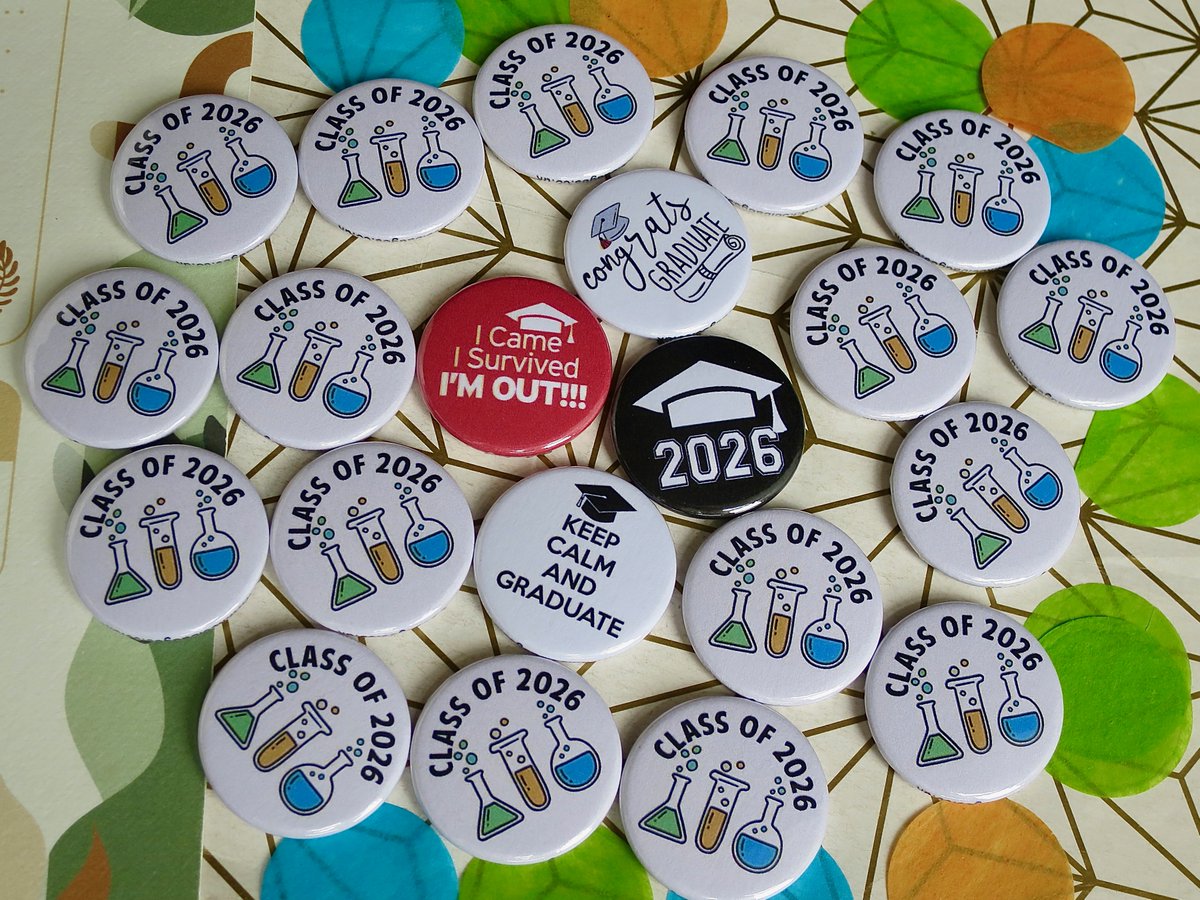 koolbadges's tweet image. Class of 2026 science badges 🧪🔬 koolbadges.co.uk/class-of-2026-…
#classof2026 #schoolleaver #classof26 #science #graduate #graduation #keepsake #studentkeepsake #scienceteacher #badge #buttonbadge #badgemaker #25mm #STEM #student #chemisty #sciencestudent #koolbadges #schoolsout