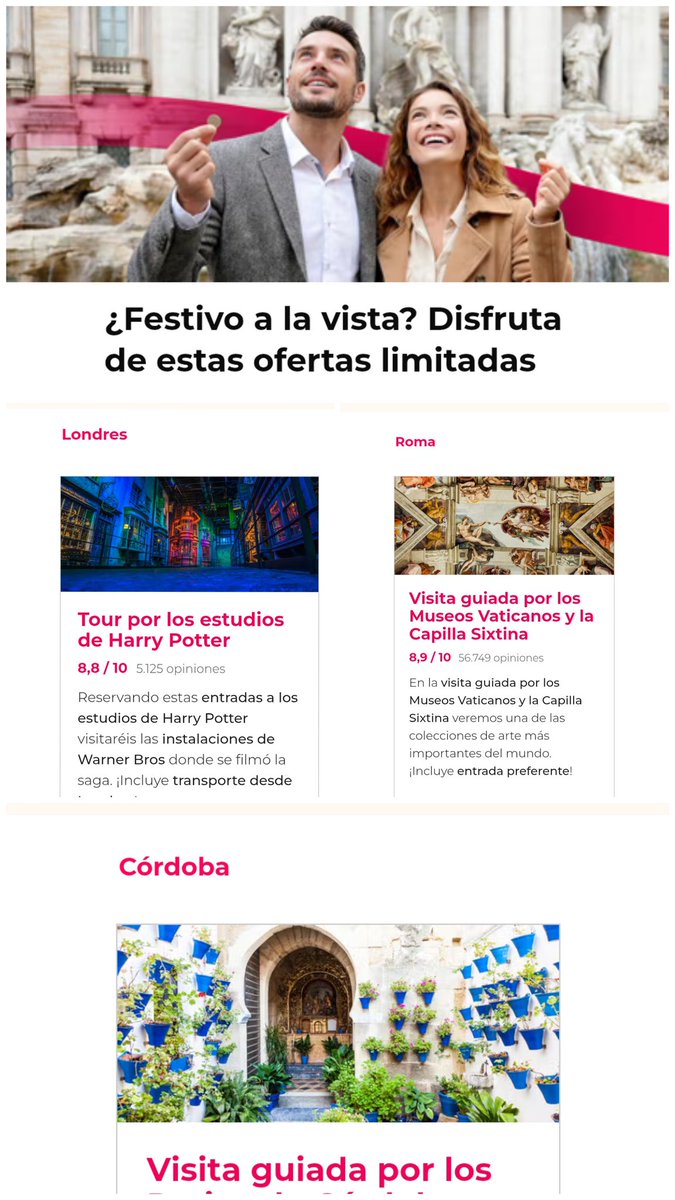 VagamundosViaje's tweet image. ¡Se acercan los puentes de mayo! ¿Viajecito a la vista? Reserva ya tus actividades y tours. Londres, Roma, Oporto, Córdoba, Madrid... ¡Siempre con @civitatis ! discover.civitatis.com/es_puentesmayo… 

#mayo #puente #viajar