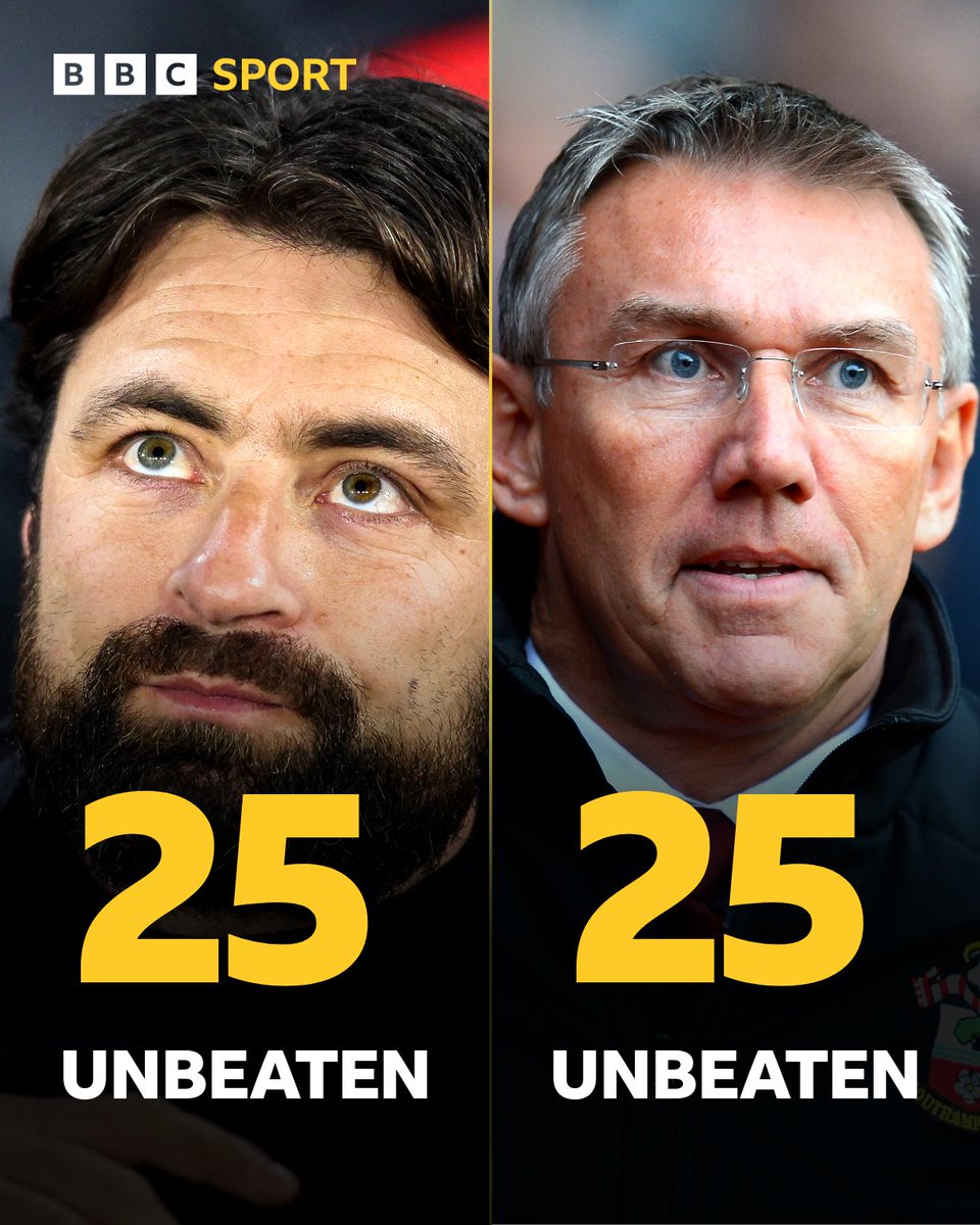 solentsport's tweet photo. Southampton's club record unbeaten run is 25 games, a tally they've hit twice ✅

Russel Martin &amp; Nigel Adkins both had their runs ended by tonight's opponents: Bristol City 🛑

A win tonight for Tonda Eckert's side would stretch their current unbeaten run to 20 games 👀 https://t.co/r65DA4B6GR