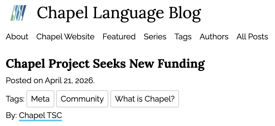 Chapel Language tweet media