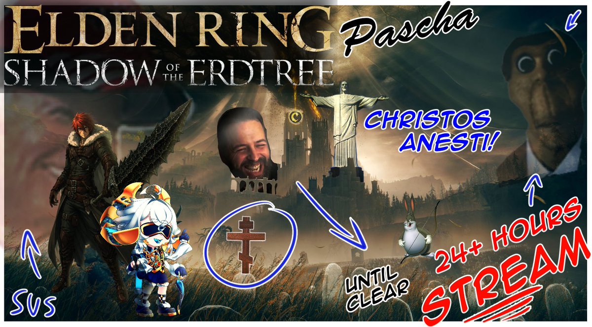 Hrezlovas's tweet photo. 🐏TO THE ELDEN RING🐏

🌿It's about time. Elden Ring stream MARATHON of 24h+ until clear with @RisfelVT 

A lot of lunacy inbound. Standby on the ready because I ain't

TODAY - 12 pm PST
☦️
(Links in reply) https://t.co/8jEcgQrJYU