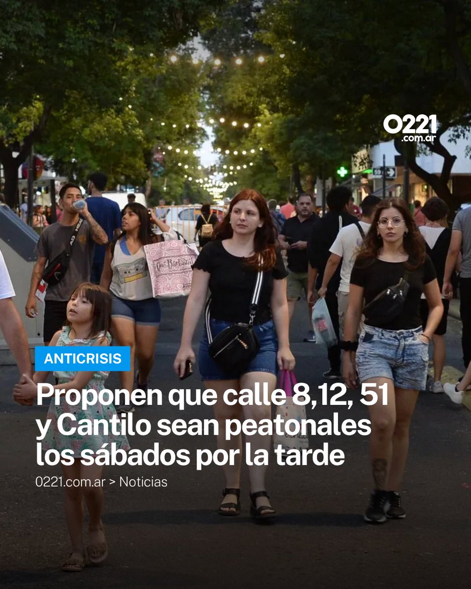 0221comar's tweet image. ¿VUELVEN LAS PEATONALES? 🚶‍♀️ Proponen cerrar al tránsito cuatro calles clave de La Plata para fomentar el comercio y el uso de todos los vecinos.

🛍️ El proyecto del concejal Gastón Álvarez (#LLA) plantea peatonalizar 8, 12 y 51 en el Casco Urbano y la avenida Cantilo en City Bell