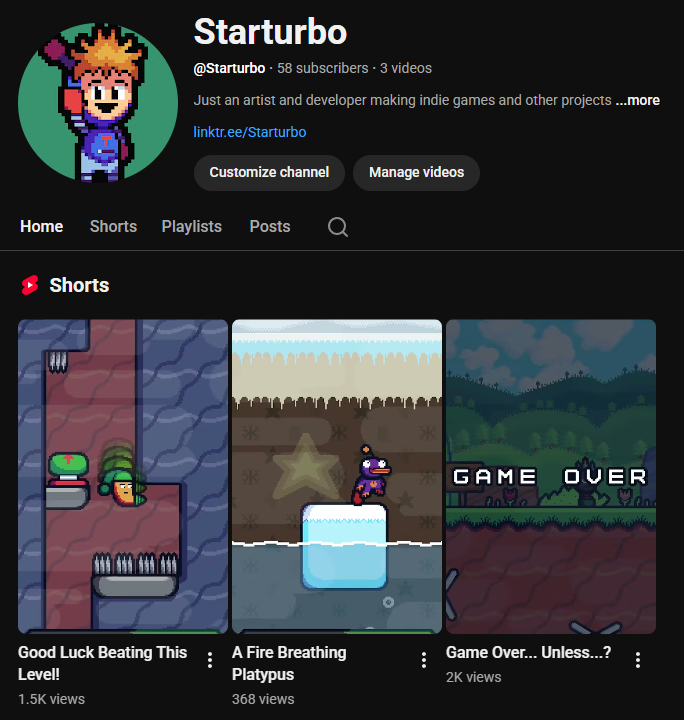 _Starturbo's tweet photo. Been making YouTube shorts of Possess Quest to decent success, I'm thinking about making "proper" videos again as well

Maybe devlogs? Let me know if that sounds like a good idea, but as mentioned I really don't wanna spoil too much more of the game lol https://t.co/5etujrVL6i