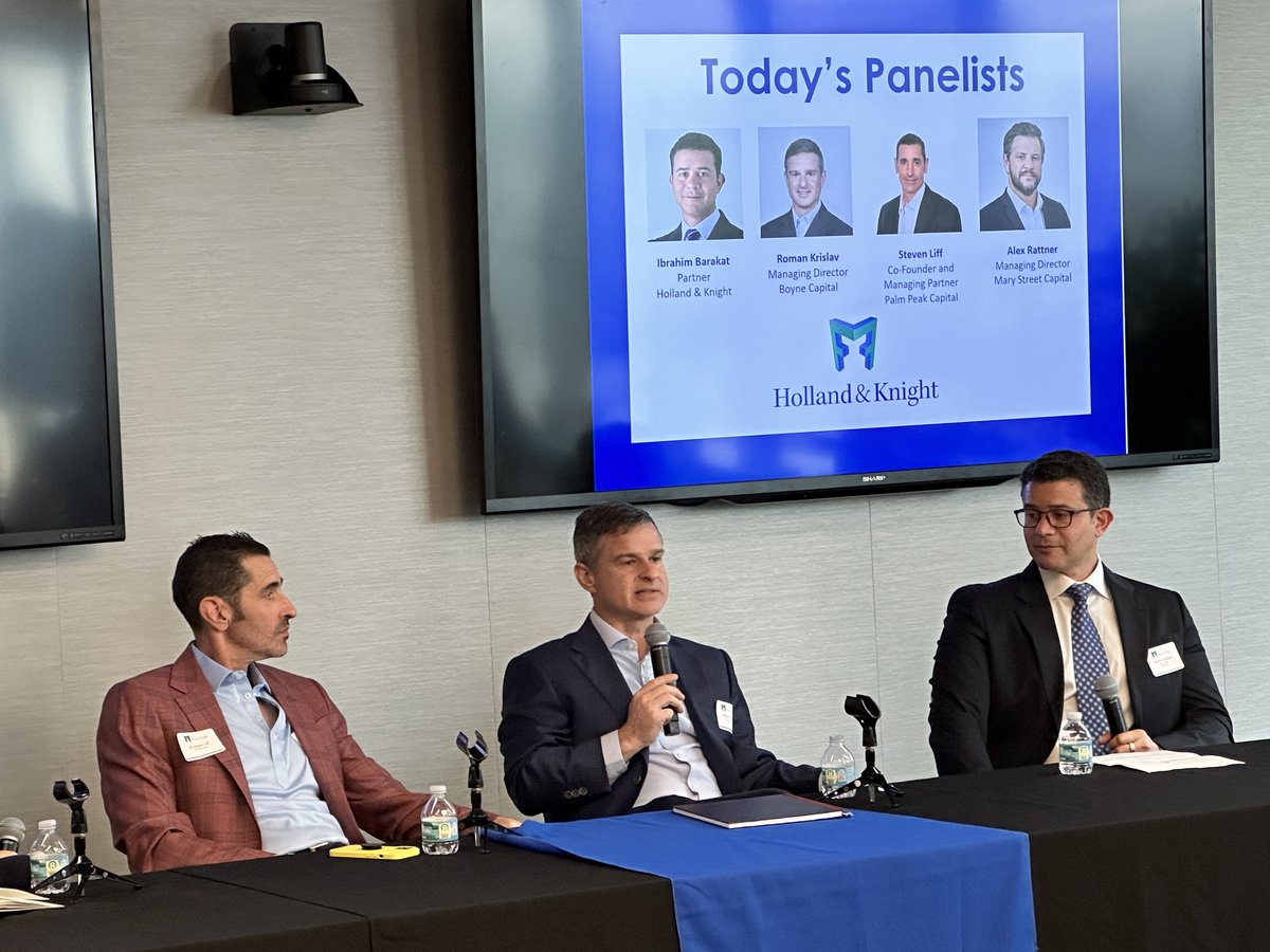 Holland_Knight's tweet image. It was a pleasure to host the #PrivateEquity Breakfast with the Miami Finance Forum at our local office, bringing together leading voices from across #SouthFlorida to discuss the evolving private equity landscape. Holland &amp;amp; Knight Partner Ibrahim Barakat moderated a dynamic